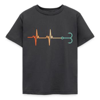 Herzschlag-Haken - Kinder T-Shirt - Dunkelgrau - Vorne - AI Model Kid Female (0cm)