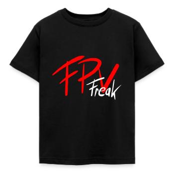 FPV FREAK - Kinder T-Shirt - Schwarz - Vorne - AI Model Kid Female (0cm)