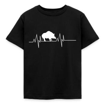 Boar Heartbeat - Kids' T-Shirt - black - Front - AI Model Kid Female (0cm)