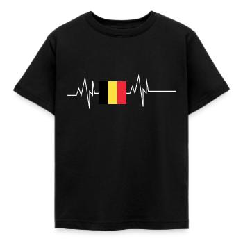 Drapeau belge Heartbeat - T-shirt Enfant - noir - Devant - AI Model Kid Female (0cm)