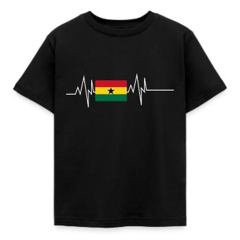 Drapeau du Ghana battement de cœur - T-shirt Enfant - noir - Devant - AI Model Kid Female (0cm)