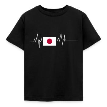 Battement de cœur du drapeau japonais - T-shirt Enfant - noir - Devant - AI Model Kid Female (0cm)