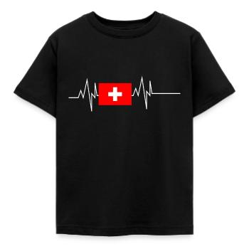 Drapeau suisse Heartbeat - T-shirt Enfant - noir - Devant - AI Model Kid Female (0cm)