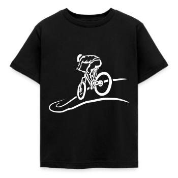Motif Cadeau Cycliste VTT - T-shirt Enfant - noir - Devant - AI Model Kid Female (0cm)