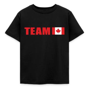 Support-Team Kanada - Kinder T-Shirt - Schwarz - Vorne - AI Model Kid Female (0cm)