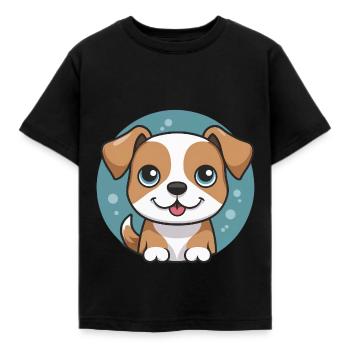 Mein bester Freund – Süßer Hund für kleine Tierfre - Kinder T-Shirt - Schwarz - Vorne - AI Model Kid Female (0cm)