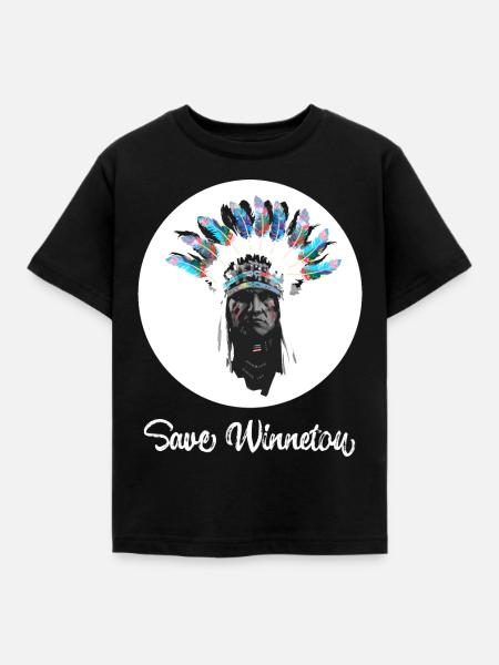 save winnetou,winnetou,indianer,graffiti,kreis, - Kinder T-Shirt - Schwarz