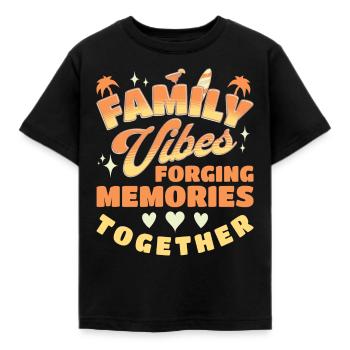 Urlaub 2024 Familienreisen - Kinder T-Shirt - Schwarz - Vorne - AI Model Kid Female (0cm)