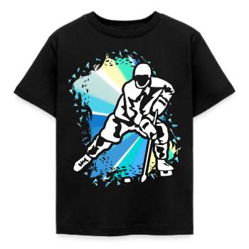 Motif Ice Hockey Ice Hockey Player Gift - Kids' T-Shirt - black - Front - AI Model Kid Female (0cm)