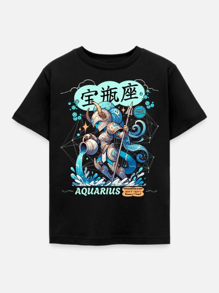 Wassermann Astrologisches Sternzeichen - Kinder T-Shirt - Schwarz
