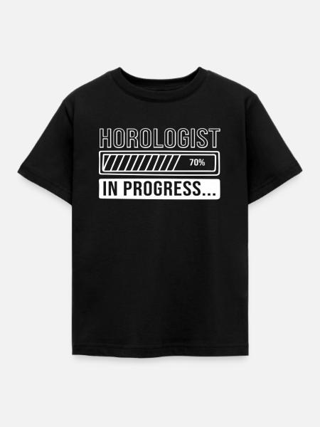 Uhrwerk Uhr - Kinder T-Shirt - Schwarz