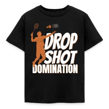 Drop Shot Domination Badminton Player - Kids' T-Shirt - black - Front - AI Model Kid Female (0cm)