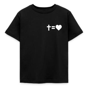 La croix égale l'amour - T-shirt Enfant - noir - Devant - AI Model Kid Female (0cm)