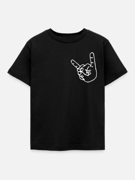 Pommesgabel für Headbanger - Kinder T-Shirt - Schwarz