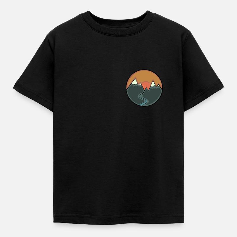 Mountains sunset - Kids' T-Shirt - black