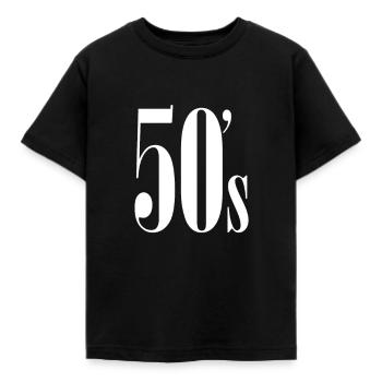 1950 - 50s 50er Jahre - Geburtsjahr Jahrgang Jahr - Kinder T-Shirt - Schwarz - Vorne - AI Model Kid Female (0cm)