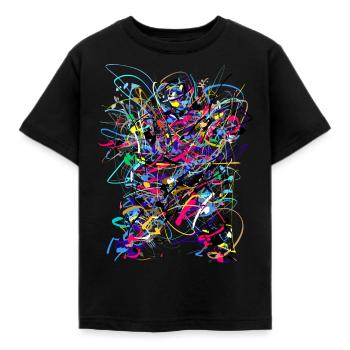 Abstrakt - Kinder T-Shirt - Schwarz - Vorne - AI Model Kid Female (0cm)