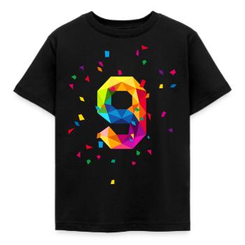 Birthday birthday 9 nine - Kids' T-Shirt - black - Front - AI Model Kid Female (0cm)