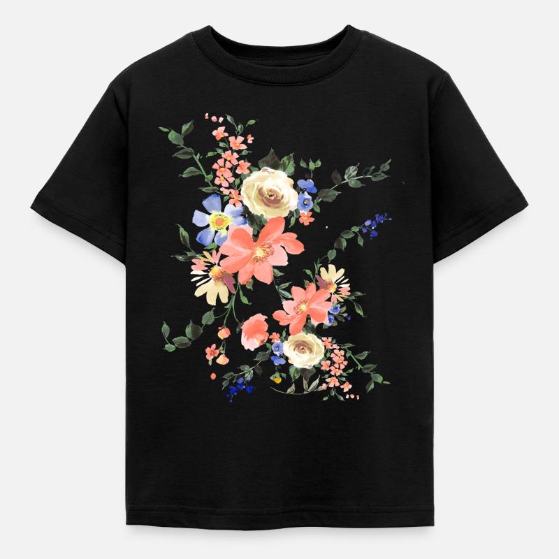 Fleur1 - T-shirt Enfant - noir