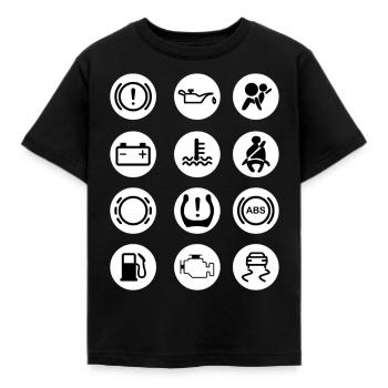 Indicator lights car circles pattern - Kids' T-Shirt - black - Front - AI Model Kid Female (0cm)