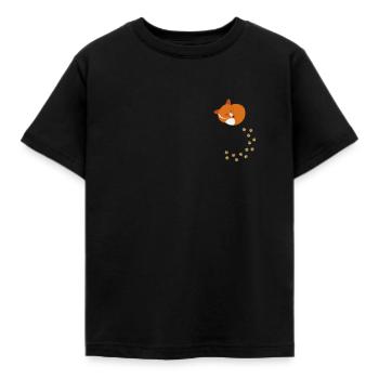 Süßer schlafender Fuchs mit Pfotenabdrücken - Kinder T-Shirt - Schwarz - Vorne - AI Model Kid Female (0cm)