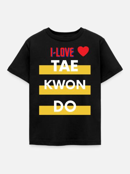 I love Tkd - Kinder T-Shirt - Schwarz
