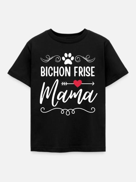Bichon-Frise Mama - Kinder T-Shirt - Schwarz