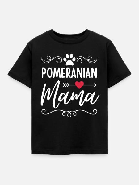 Pomeranian Mama - Kinder T-Shirt - Schwarz