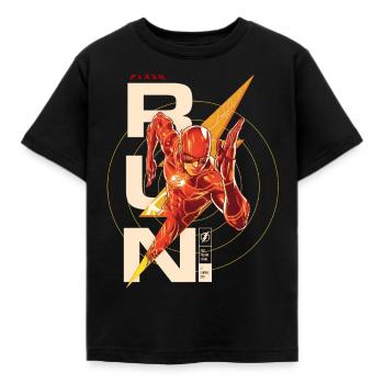 The Flash Lettering RUN. - Kids' T-Shirt - black - Front - AI Model Kid Female (0cm)