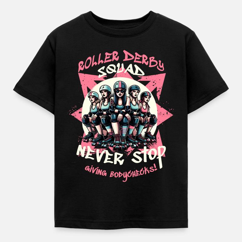 Roller Derby Trupp - Kinder T-Shirt - Schwarz