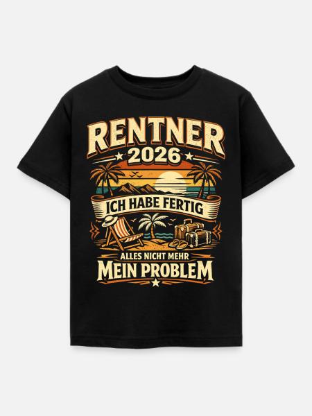 Rentner 2026 Abschiedsgeschenk Pension - Kinder T-Shirt - Schwarz