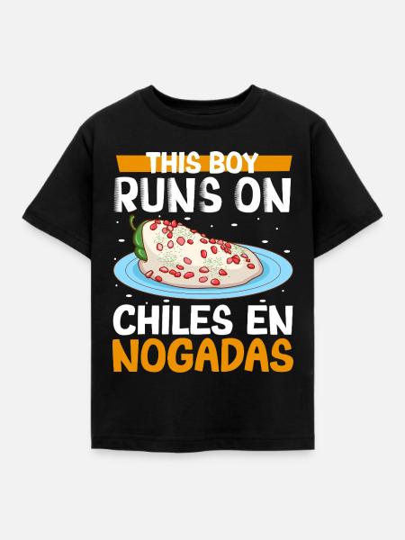 Männer lieben Chiles en Nogadas - Kinder T-Shirt - Schwarz