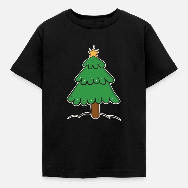Weihnachtsbaum - Kinder T-Shirt - Schwarz