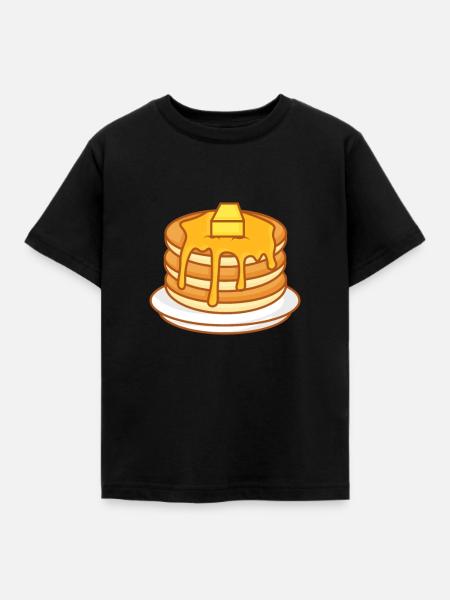 Pfannkuchen Frühstück - Kinder T-Shirt - Schwarz