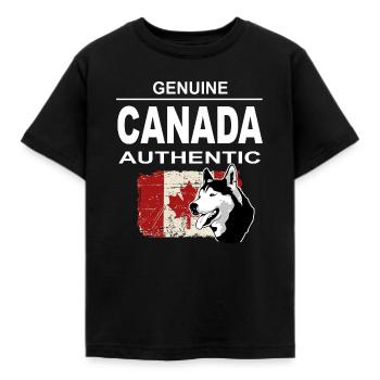 Maple Leaf - Huskies - Canada - T-shirt Enfant - noir - Devant - AI Model Kid Female (0cm)