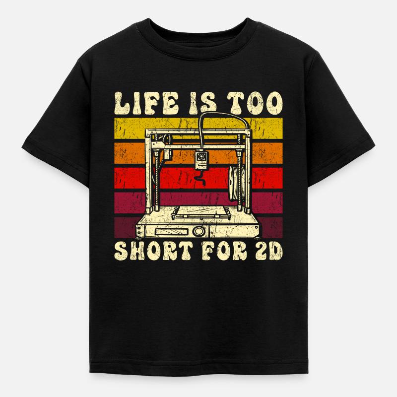 3D Drucker Spruch Lustig Geschenk 3D Druck - Kinder T-Shirt - Schwarz