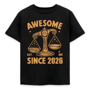 Awesome Since 2026 Libra Birthday - Kids' T-Shirt - black - Front - AI Model Kid Female (0cm)