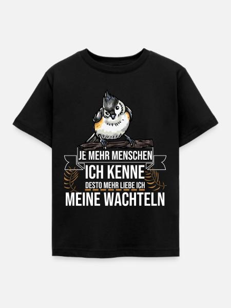 Wachtel Wachteln - Kinder T-Shirt - Schwarz