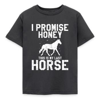 Drôle de cheval Sports équestres Chevaux Dictons Cadeau - T-shirt Enfant - charbon - Devant - AI Model Kid Female (0cm)