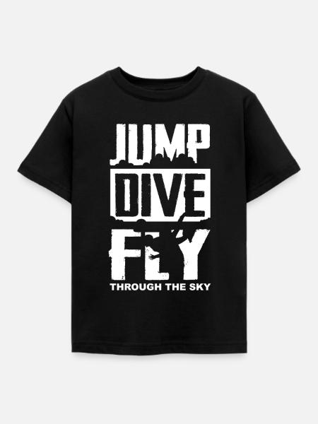 Jump Dive Fly - Kinder T-Shirt - Schwarz