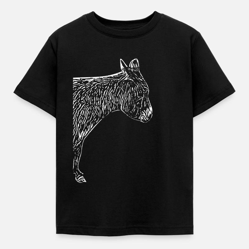 Cooler Esel mit Wuschelfell - Kinder T-Shirt - Schwarz