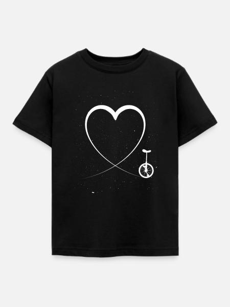 Einrad - Kinder T-Shirt - Schwarz