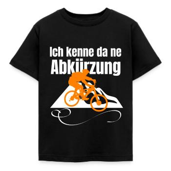 Mountainbike Abkürzung - Kinder T-Shirt - Schwarz - Vorne - AI Model Kid Female (0cm)