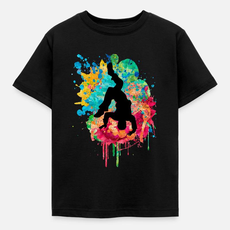Breakdancer - PopArt Style - Kinder T-Shirt - Schwarz
