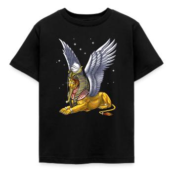 Sphinx aus der altägyptischen Mythologie - Kinder T-Shirt - Schwarz - Vorne - AI Model Kid Female (0cm)