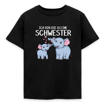 Ich bin die kleine Schwester süßer Elefant - Kinder T-Shirt - Schwarz - Vorne - AI Model Kid Female (0cm)
