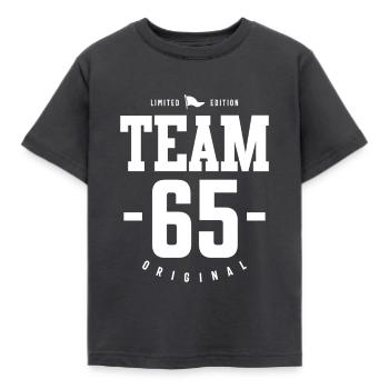 65 Year Old - 65th Birthday Funny Gift - Kids' T-Shirt - dark grey - Front - AI Model Kid Female (0cm)