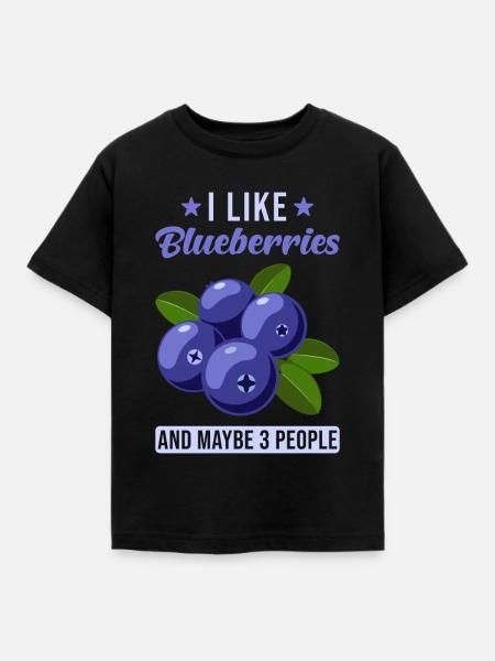 Blaubeeren - Kinder T-Shirt - Schwarz