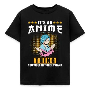 Anime - Kids' T-Shirt - black - Front - AI Model Kid Female (0cm)