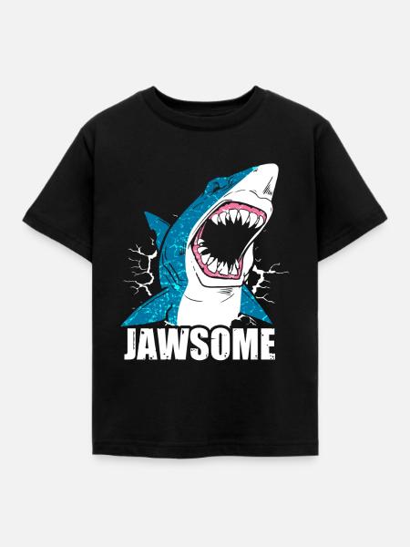 Hai Haifisch - Kinder T-Shirt - Schwarz